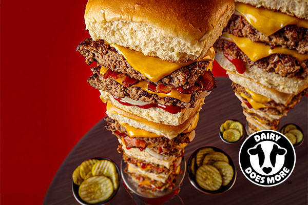 Towering Double Cheeseburger Sliders